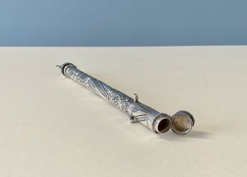 ANTIQUE ORNATE SILVER SEALING WAX HOLDER - ADDITIONAL PHOTO 8