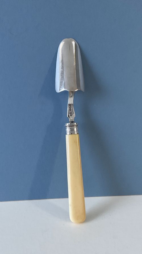 ANTIQUE SILVER TOPPED STILTON SCOOP - ADDITIONAL PHOTO 3