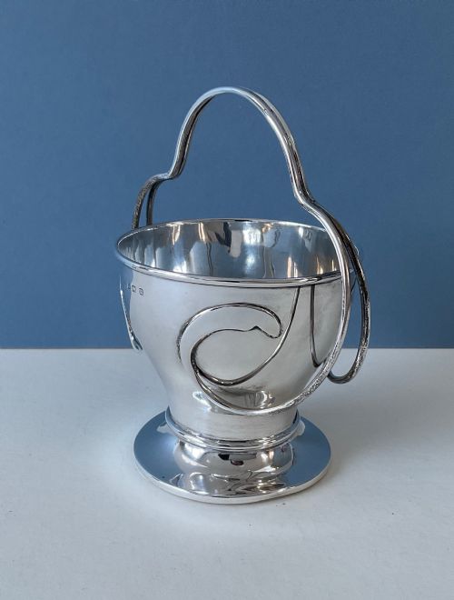 ANTIQUE SILVER ART NOUVEAU BASKET - ADDITIONAL PHOTO 1
