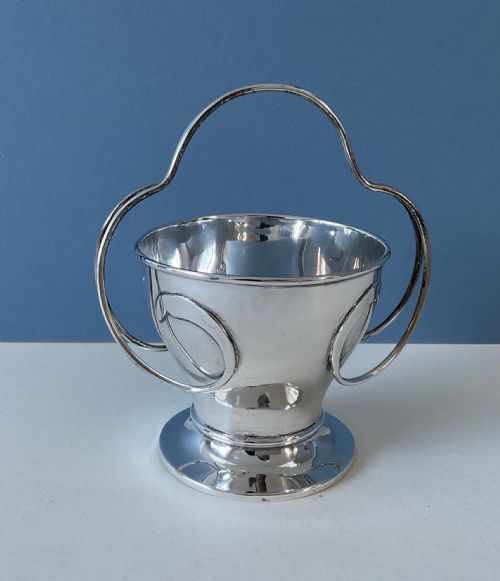 ANTIQUE SILVER ART NOUVEAU BASKET - ADDITIONAL PHOTO 3