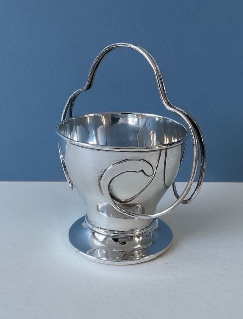 ANTIQUE SILVER ART NOUVEAU BASKET - ADDITIONAL PHOTO 5