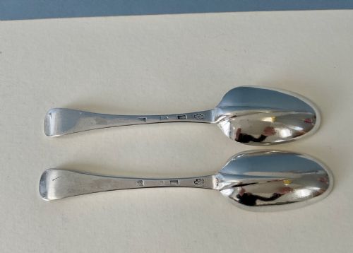 PAIR OF GEORGE I ANTIQUE SILVER SPOONS - ADDITIONAL PHOTO 2