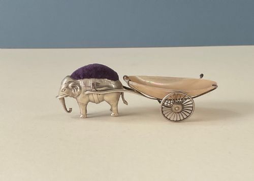 ANTIQUE SOLID SILVER NOVELTY PIN CUSHION