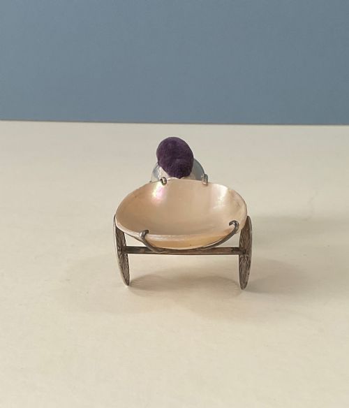 ANTIQUE SOLID SILVER NOVELTY PIN CUSHION - ADDITIONAL PHOTO 1