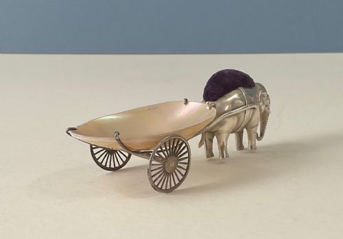 ANTIQUE SOLID SILVER NOVELTY PIN CUSHION - ADDITIONAL PHOTO 2