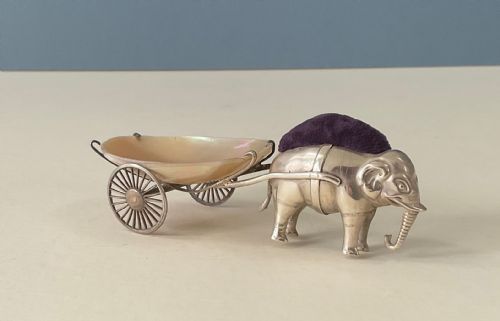 ANTIQUE SOLID SILVER NOVELTY PIN CUSHION - ADDITIONAL PHOTO 3