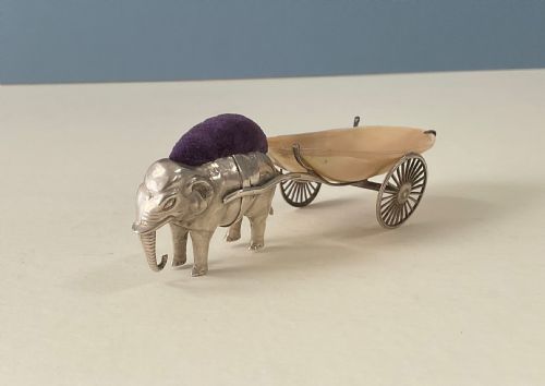 ANTIQUE SOLID SILVER NOVELTY PIN CUSHION - ADDITIONAL PHOTO 4