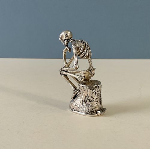 ANTIQUE SILVER MEMENTO MORI SKELETON VESTA - ADDITIONAL PHOTO 3