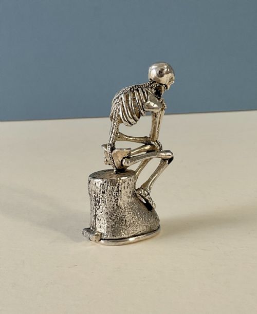 ANTIQUE SILVER MEMENTO MORI SKELETON VESTA - ADDITIONAL PHOTO 6