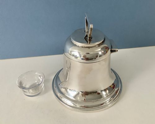 ANTIQUE ART DECO SILVER BELL INKWELL 1932 - ADDITIONAL PHOTO 4