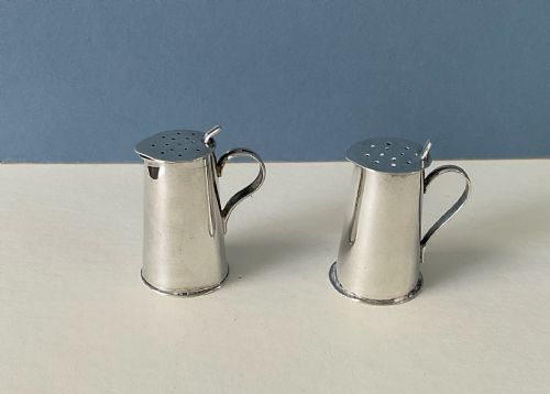 matched pair of antique silver novelty peppers - CATEGORY: ANTIQUE SILVER - DATED VICTORIAN