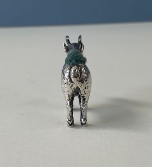 ANTIQUE SILVER NOVELTY PIN CUSHION MINI GOAT - ADDITIONAL PHOTO 1