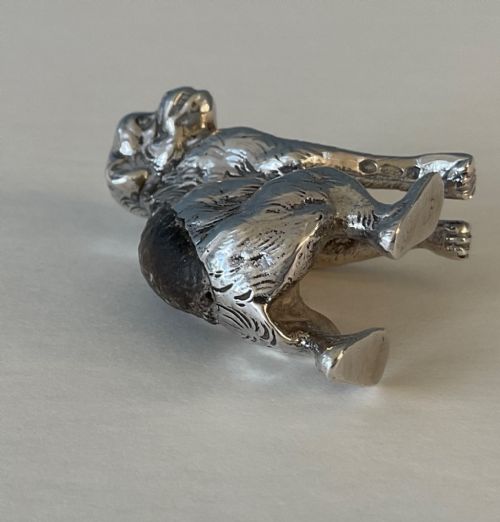 RARE ANTIQUE SILVER PIN CUSHION MONKEYAPE - ADDITIONAL PHOTO 2