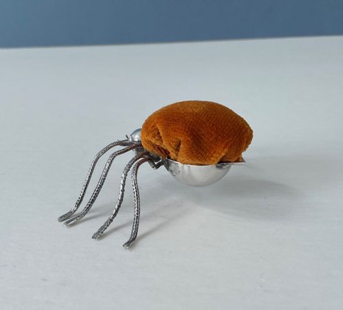 ANTIQUE SILVER SPIDER PIN CUSHION - ADDITIONAL PHOTO 4