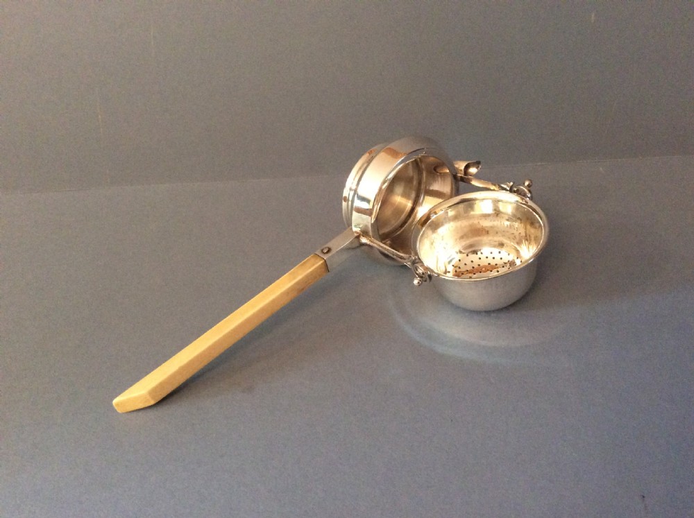 Antique Solid Silver Tea Strainer - Asprey View II