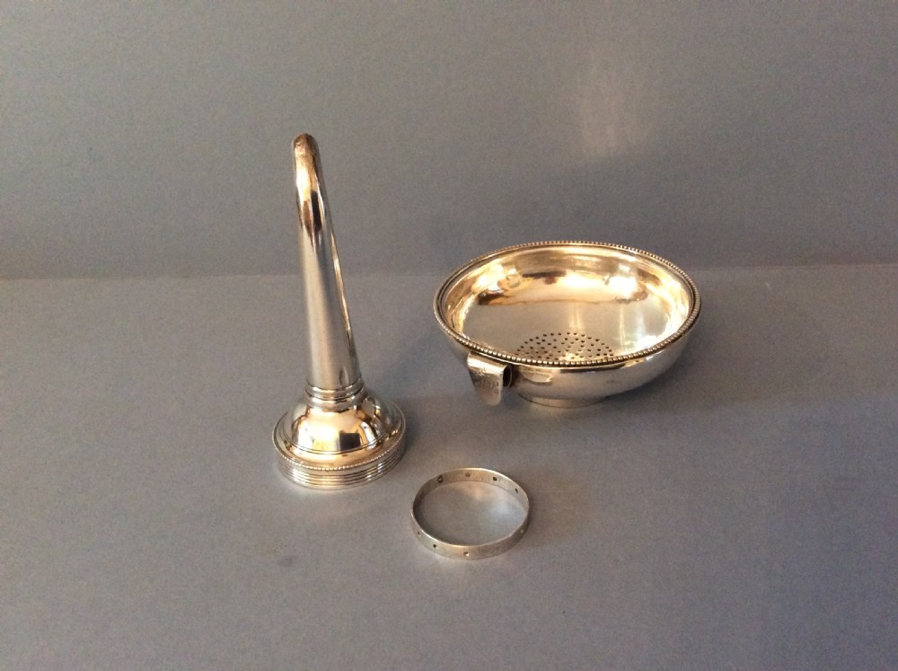 Antique Solid Silver George III 3-Part Wine Funnel View III