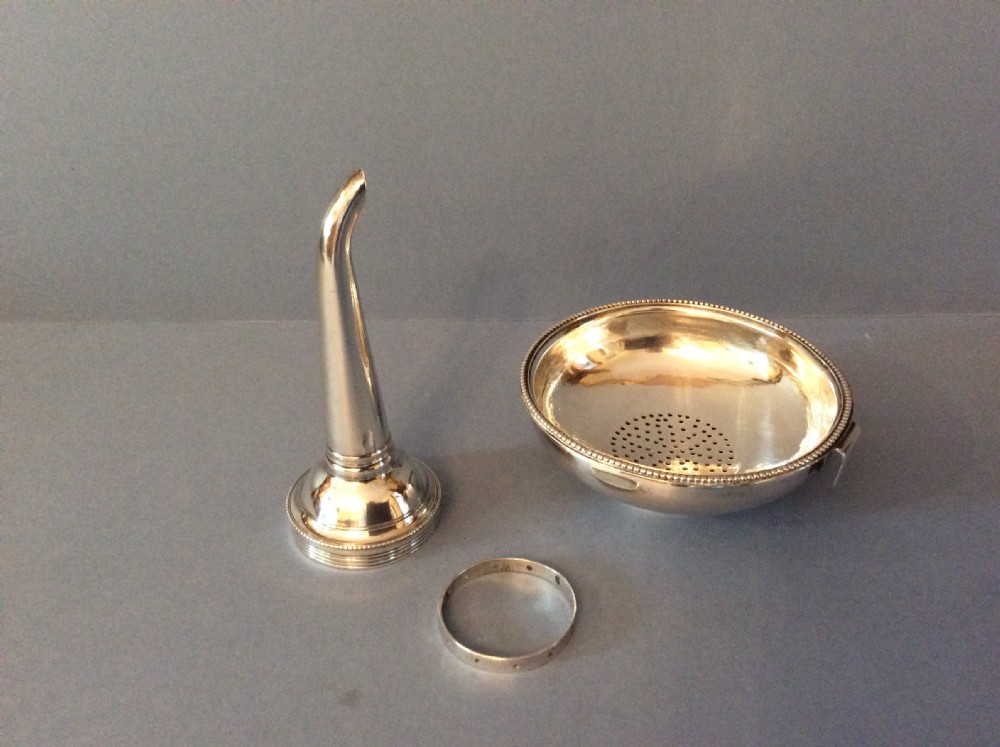 Antique Solid Silver George III 3-Part Wine Funnel View IV