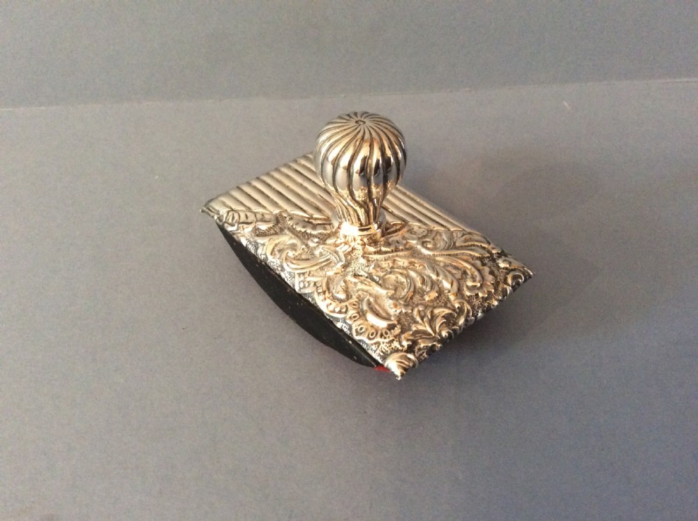 Antique Solid Silver Victorian Desk Roller Blotter View III