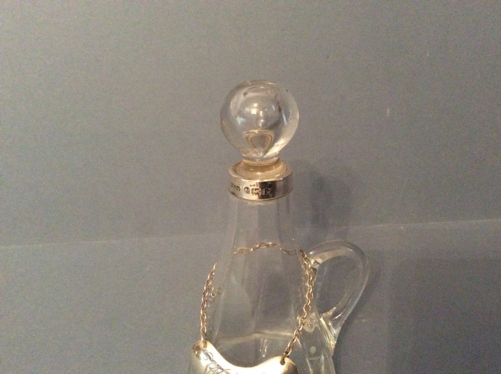 Antique Silver Whisky Noggin and Label View IV