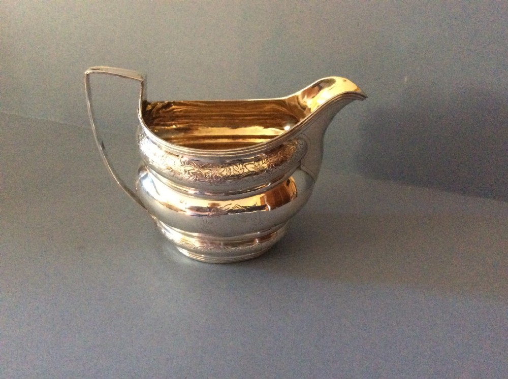 Antique Georgian Solid Silver Cream Jug View V