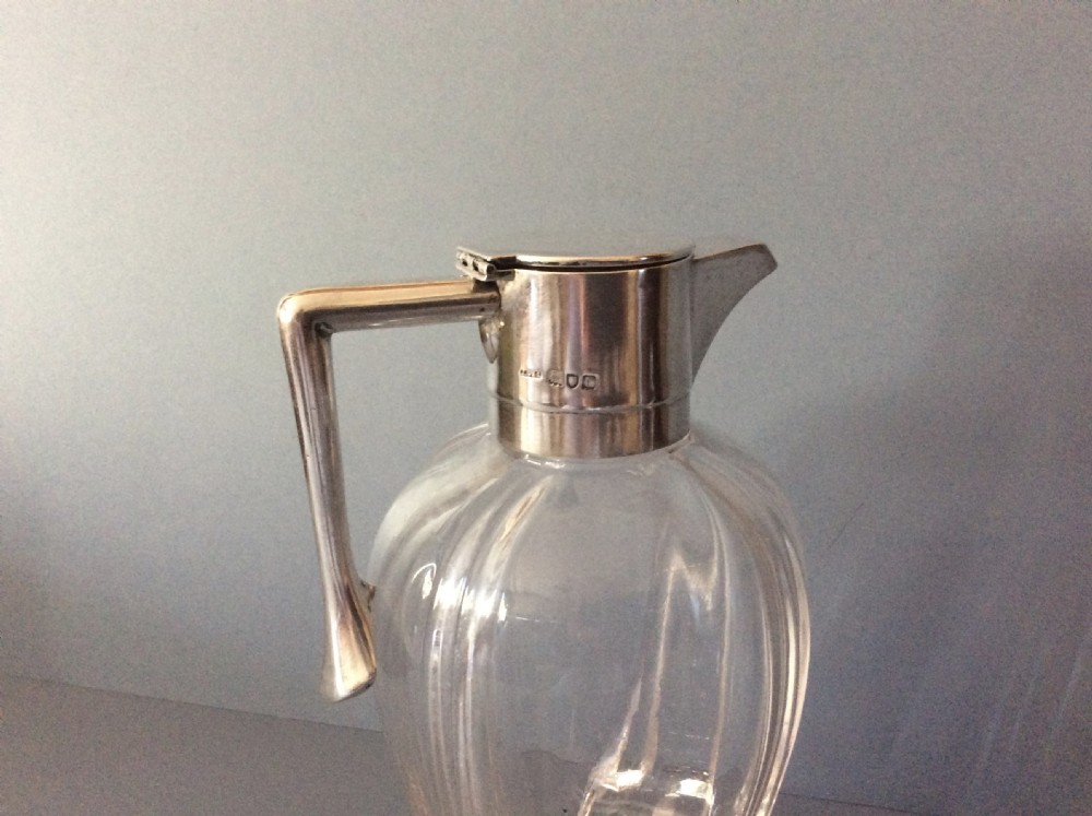 Antique Victorian Solid Silver Lidded Claret Jug View V