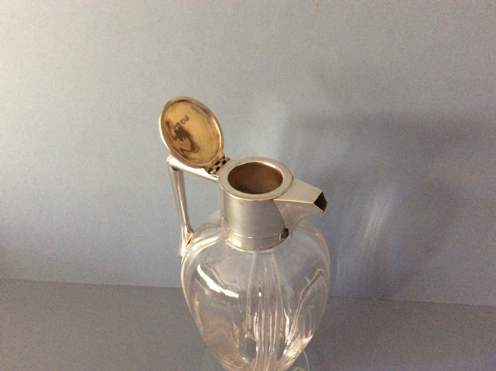 Antique Victorian Solid Silver Lidded Claret Jug View VI