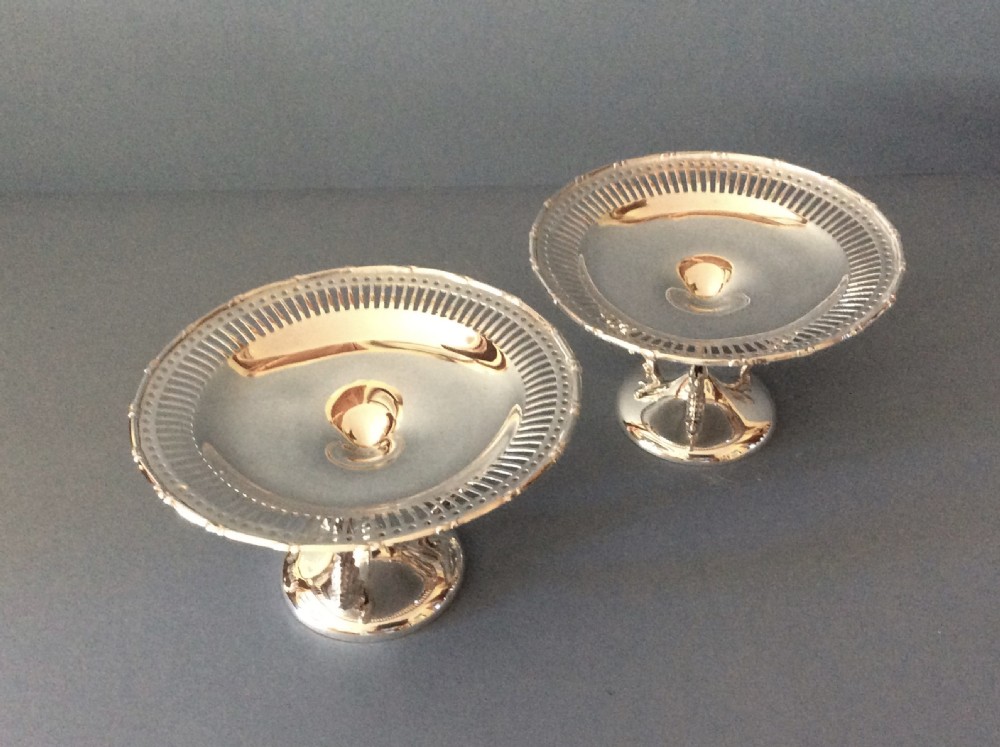 Pair of Antique Edwardian Solid Silver Tazzas/Dishes View II