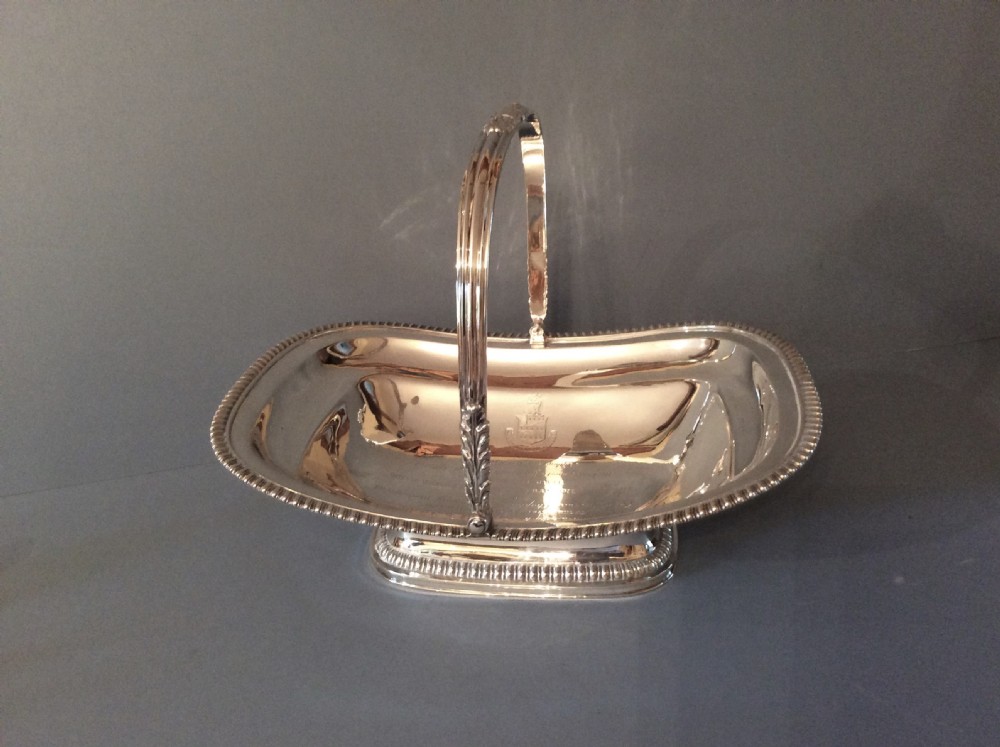 Antique Solid Silver Georgian Bread Basket View III