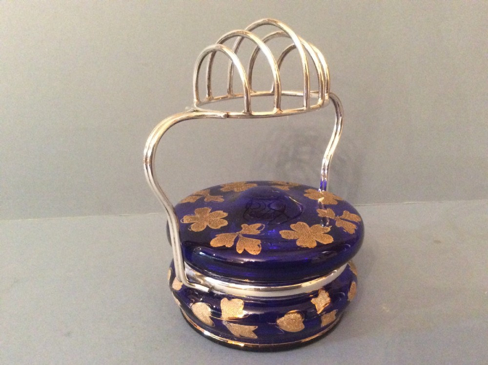 Antique Silver Toast Rack with Glass Marmalade Jar View III