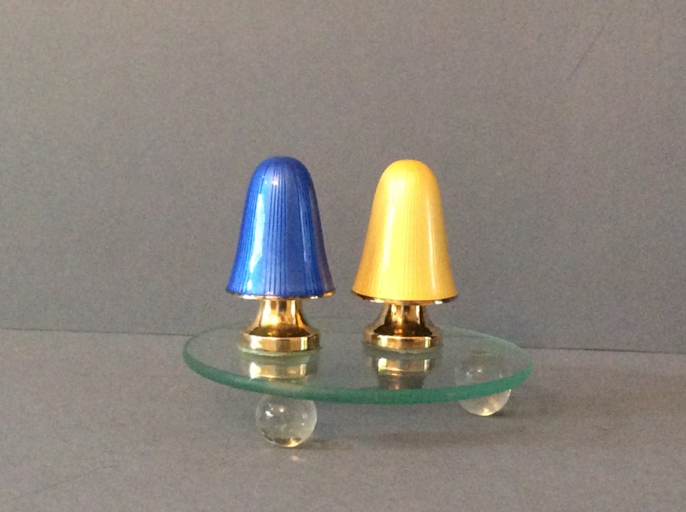 Stunning Solid Silver and Enamel Cruet Set, David Andersen