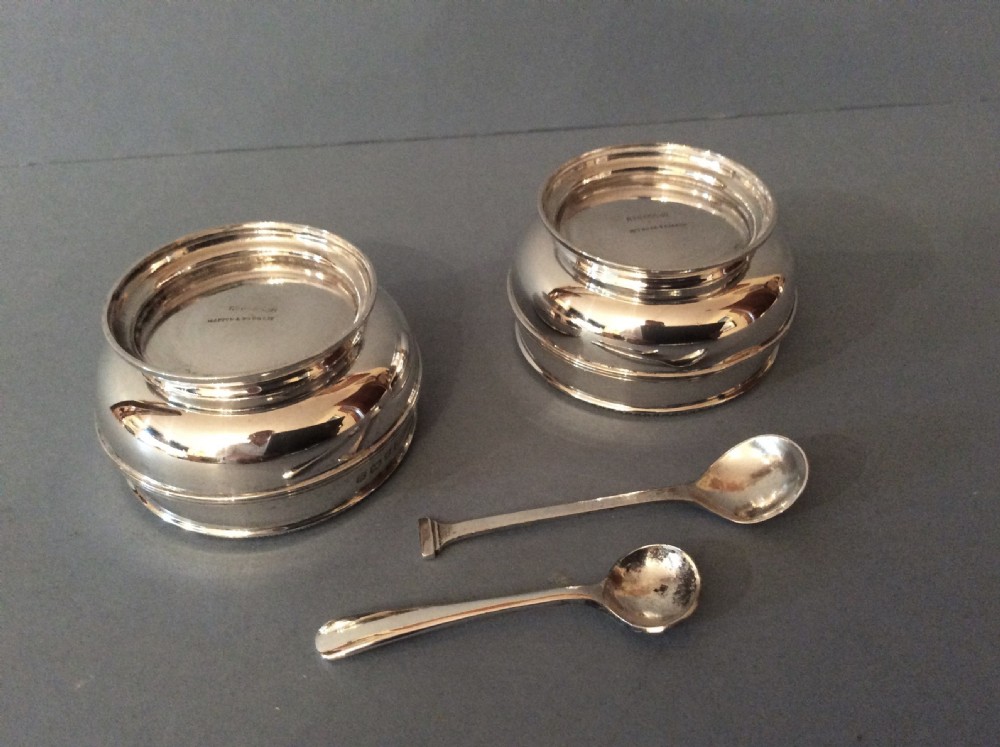 Pair of Antique Solid Silver Open Salts View IV