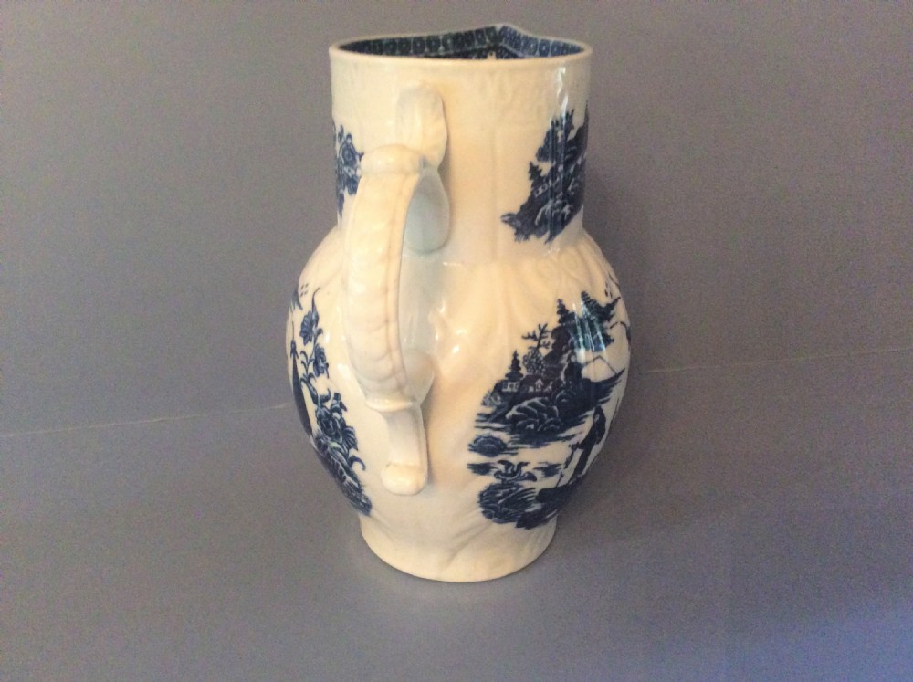 Antique 18th Century Caughley Leaf Mask Jug View VII