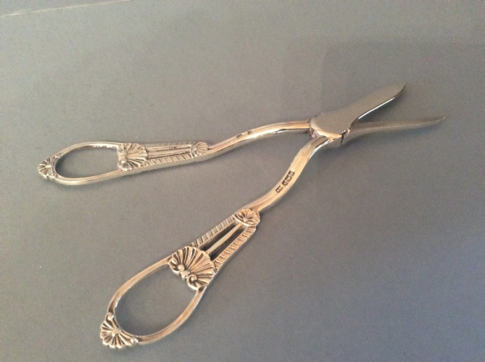 Pair of Antique Victorian Solid Silver Grape Scissors View IV