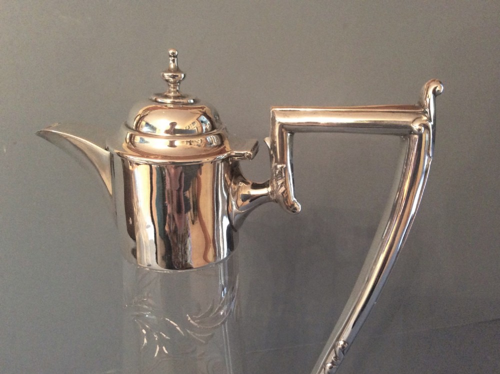 Antique Victorian Solid Silver Mounted Claret Jug View VI