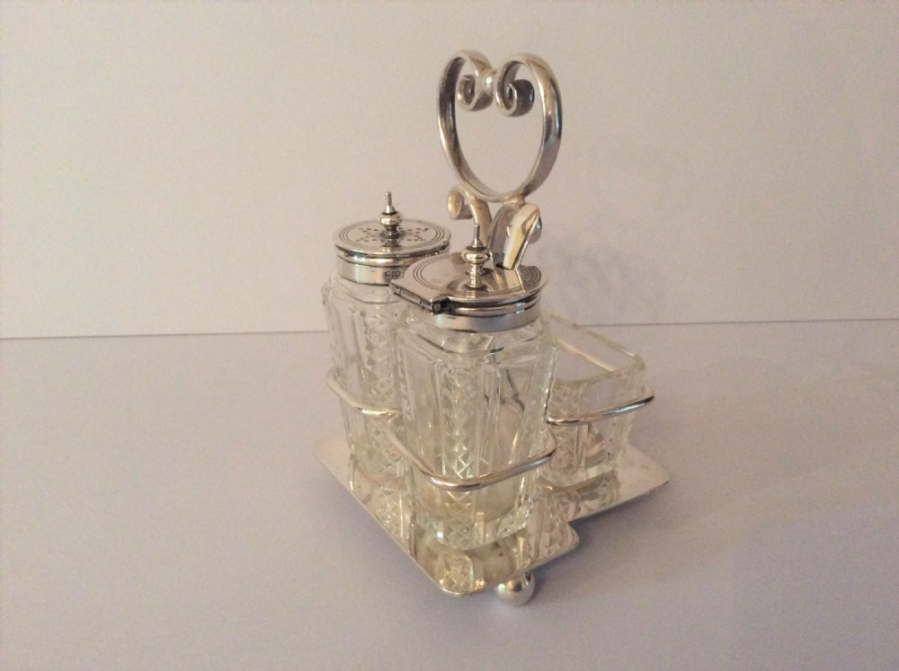 Antique Edwardian Solid Silver Cruet Set View II