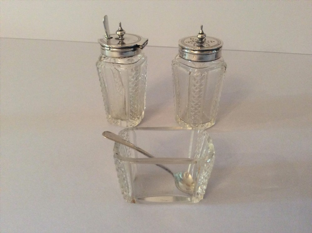 Antique Edwardian Solid Silver Cruet Set View VII