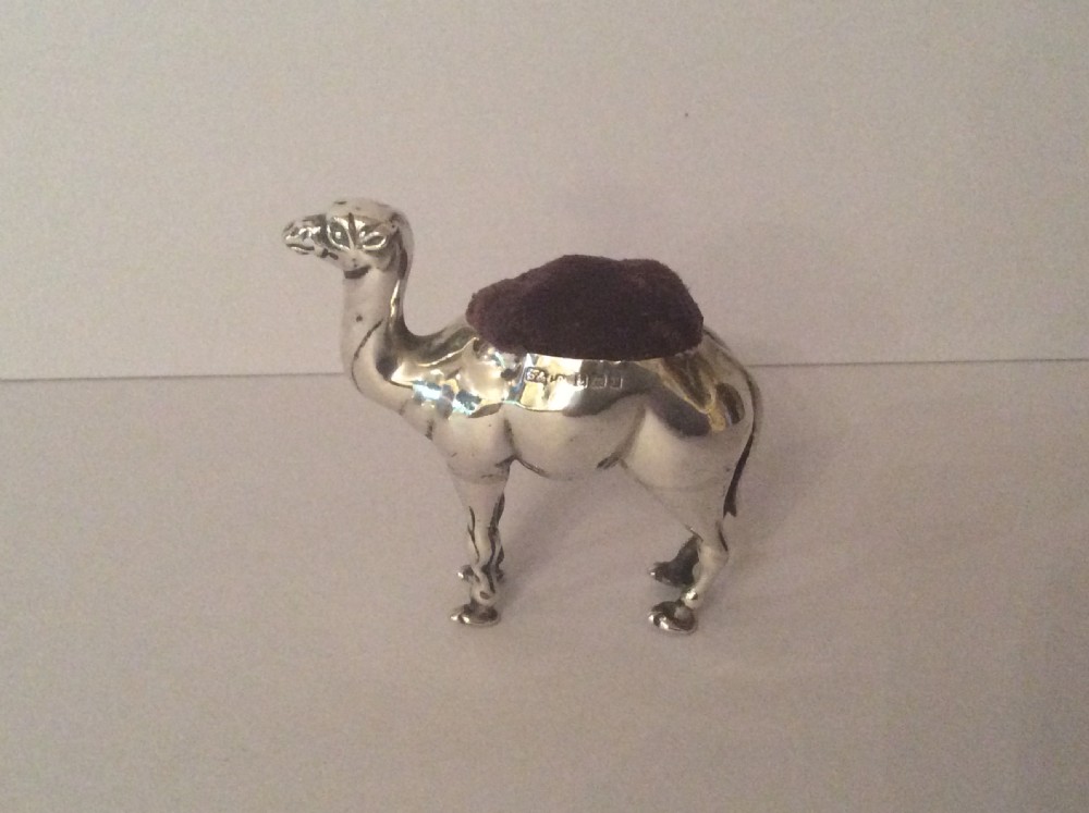Antique Solid Silver Camel Pin Cushion View III
