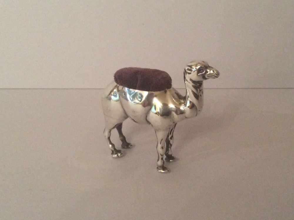 Antique Solid Silver Camel Pin Cushion View IV