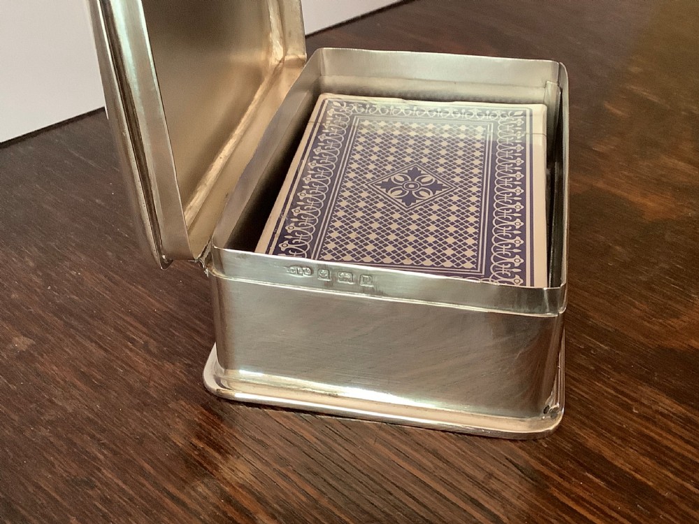 Unusual Antique Solid Silver Playing Card or Bible Box View V