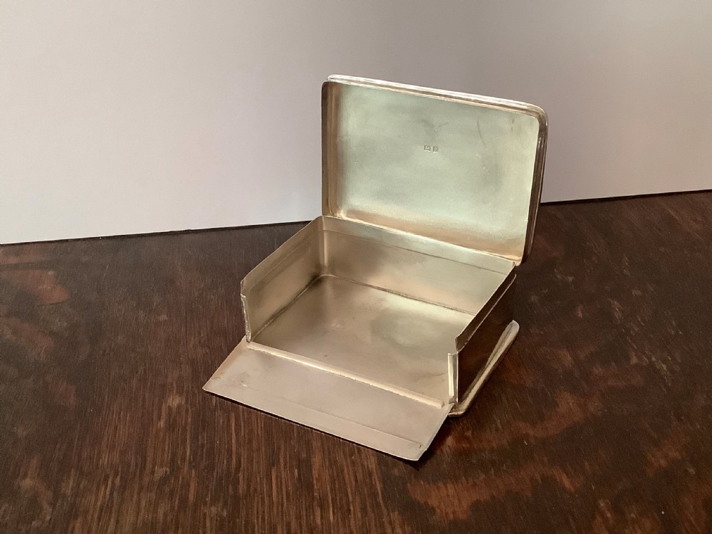 Unusual Antique Solid Silver Playing Card or Bible Box View VI