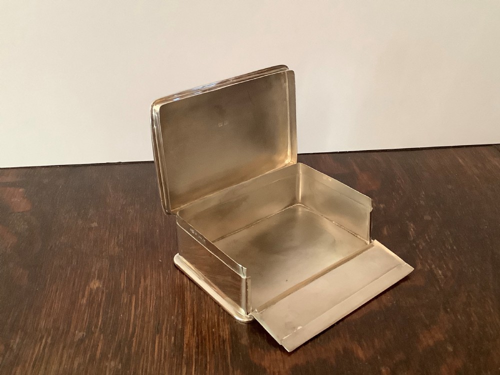 Unusual Antique Solid Silver Playing Card or Bible Box View VII