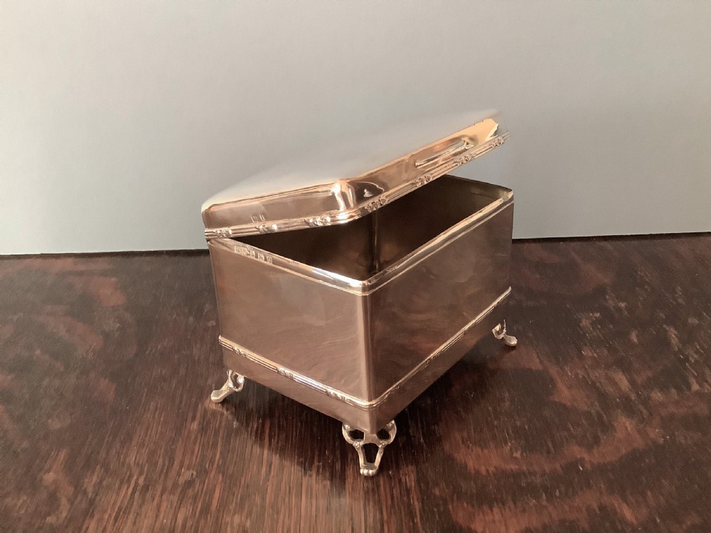 Antique Edwardian Solid Silver Jewellery Box or Casket