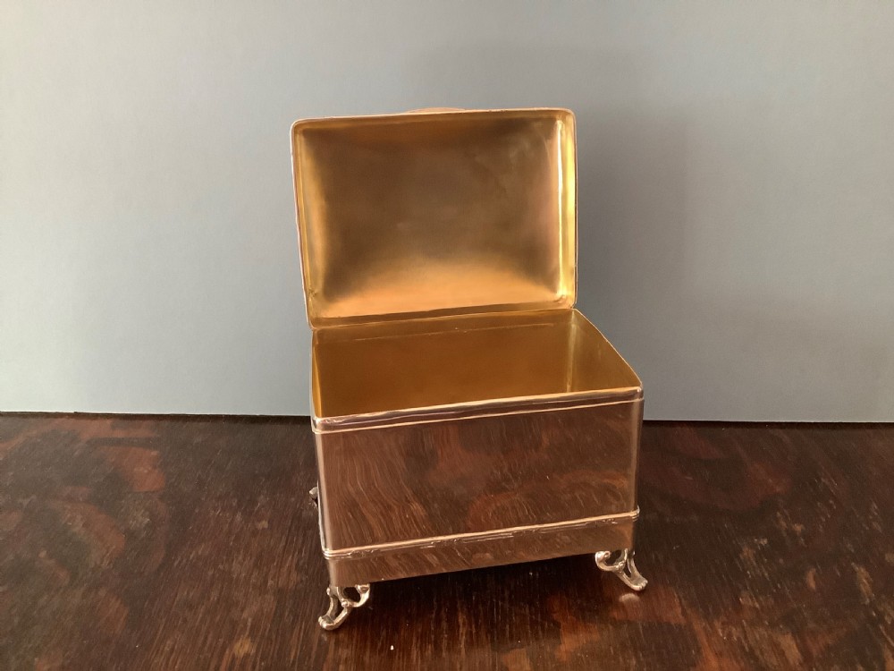 Antique Edwardian Solid Silver Jewellery Box or Casket View II