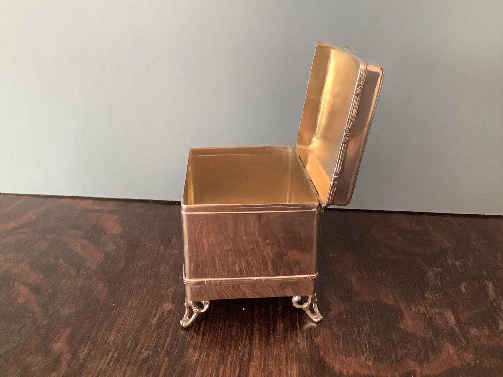 Antique Edwardian Solid Silver Jewellery Box or Casket View IV