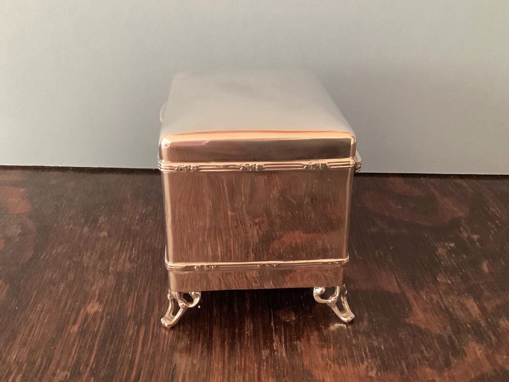 Antique Edwardian Solid Silver Jewellery Box or Casket View V