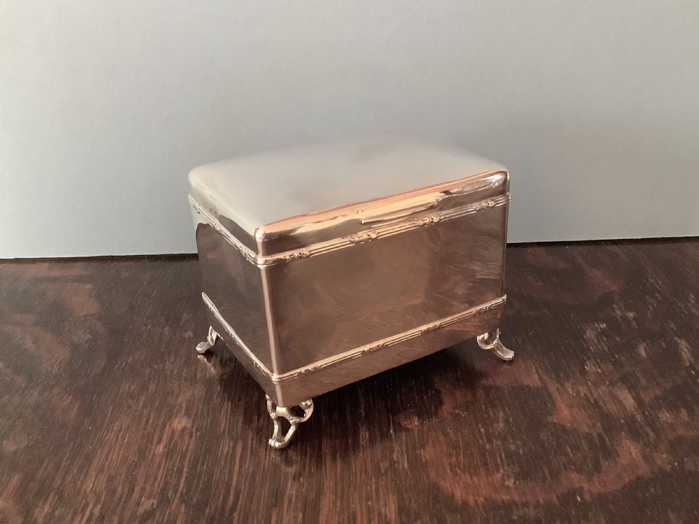 Antique Edwardian Solid Silver Jewellery Box or Casket View VII