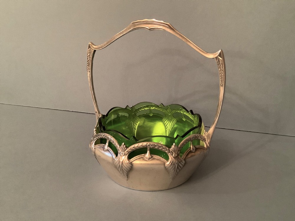 Antique WMF Art Nouveau Silver Plated Basket