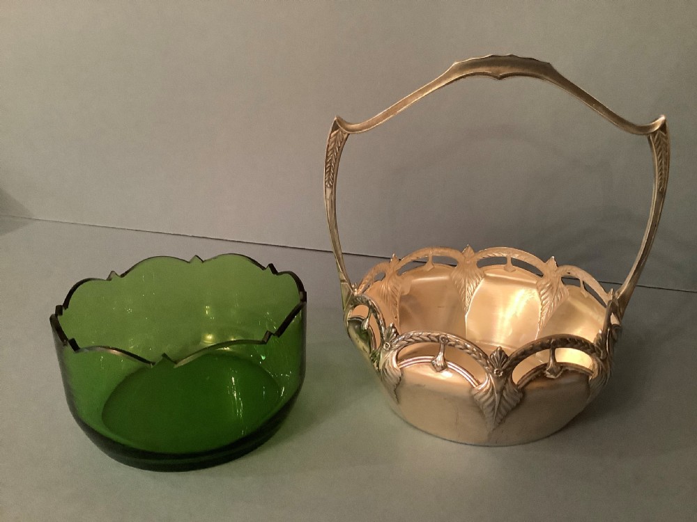 Antique WMF Art Nouveau Silver Plated Basket View II