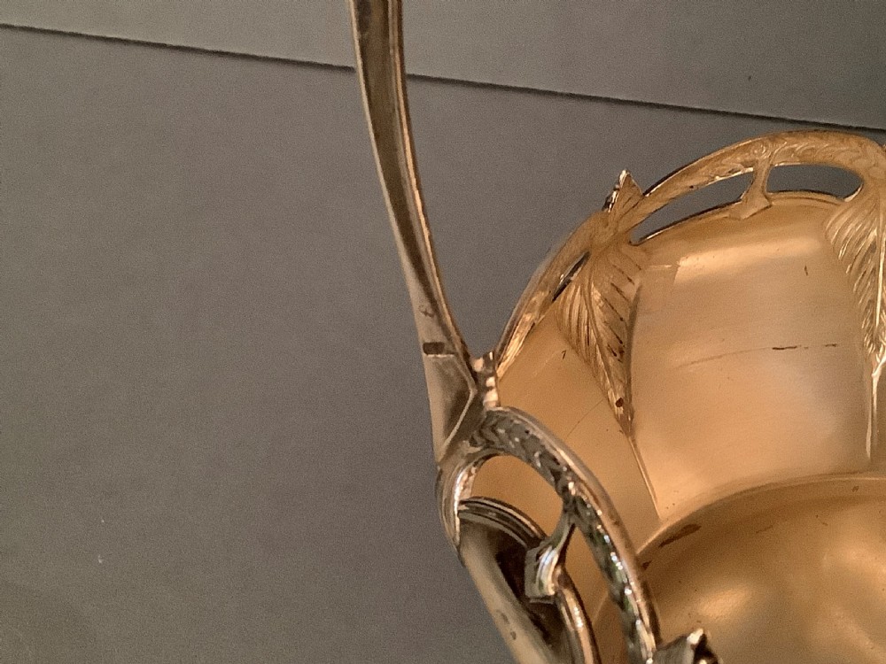 Antique WMF Art Nouveau Silver Plated Basket View III