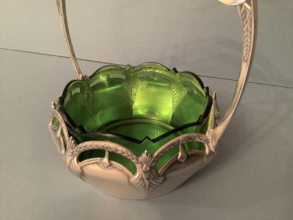 Antique WMF Art Nouveau Silver Plated Basket View IV